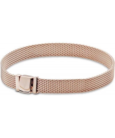 Reflexions Mesh Bracelet for Pandora Reflexion Clip-on Charm Bead Women Size 16cm-22cm 20cm-Rose Gold $9.50 Bracelets