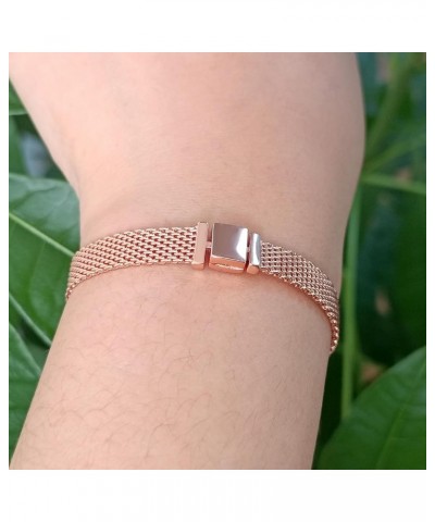 Reflexions Mesh Bracelet for Pandora Reflexion Clip-on Charm Bead Women Size 16cm-22cm 20cm-Rose Gold $9.50 Bracelets