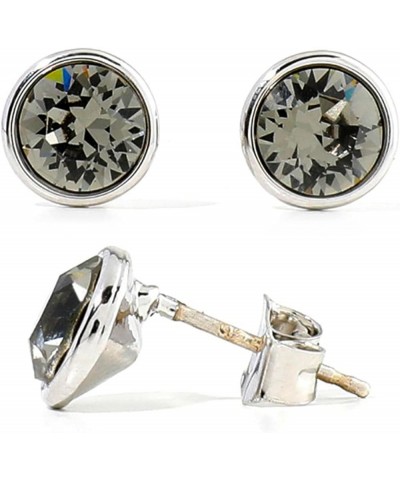 The Austrian SWAROVSKI Crystal Elements Stud Earrings Post Made of S925-made in Korea Silver-Black Diamond $9.50 Earrings