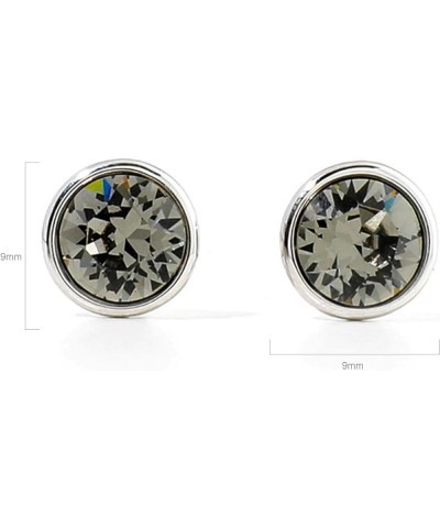 The Austrian SWAROVSKI Crystal Elements Stud Earrings Post Made of S925-made in Korea Silver-Black Diamond $9.50 Earrings