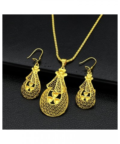 Dubai Jewelry Necklace Set for Women Wedding Nigerian African Indian Gold Plated Earrings and Necklace Set for Bridal Jewelry...