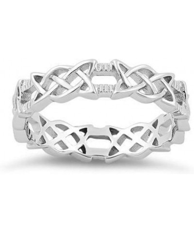 Sterling Silver 2 Designs Interlocking Infinite Trinity Celtic Knots Eternity Ring-(Size 3-12) sterling-silver mingled trique...