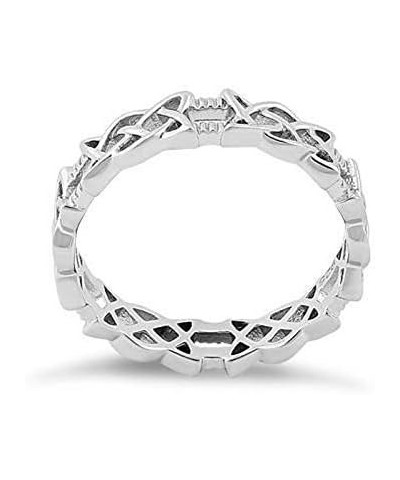 Sterling Silver 2 Designs Interlocking Infinite Trinity Celtic Knots Eternity Ring-(Size 3-12) sterling-silver mingled trique...