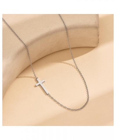 Cross Necklace for Women, Gold Sideways Cross Necklace for Girls Dainty Cute Tiny Cross Choker Necklace Simple Trendy Jewelry...