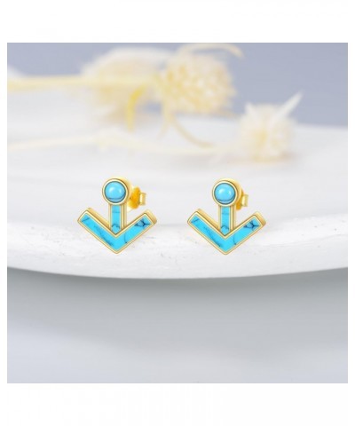 Turquoise Earrings 925 Sterling Silver Turquoise Earrings For Women Turquoise Stud Earrings Gold And Turquoise Earrings Weste...