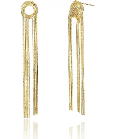 Long Tassel Gold Dangle Earrings for Women, Trendy 14K Gold Plated Statement Drop Earrings Metal Chain Cocktail Party Jewelry...