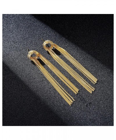 Long Tassel Gold Dangle Earrings for Women, Trendy 14K Gold Plated Statement Drop Earrings Metal Chain Cocktail Party Jewelry...