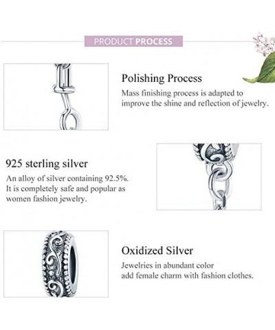 Safety Chain Charm 925 Sterling Silver Animal Cat Dog Feather Wing Clip Lock Stopper Charm Spacer Beads Safety Chain Charms f...