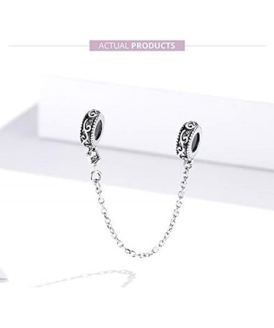 Safety Chain Charm 925 Sterling Silver Animal Cat Dog Feather Wing Clip Lock Stopper Charm Spacer Beads Safety Chain Charms f...