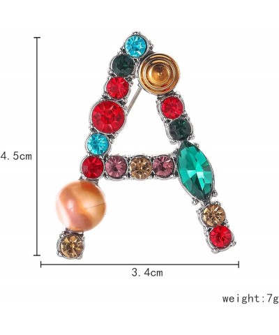 Initial Letter Brooch Bling Pin Jewelry Xmas Present Crystal Pearl Brooches Christmas Gift T $6.23 Brooches & Pins