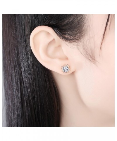 Cubic Zirconia Stud Earrings for Women | White Gold/Yellow Gold/Rose Gold Plated Hypoallergenic CZ Stud Earrings Rose gold $9...