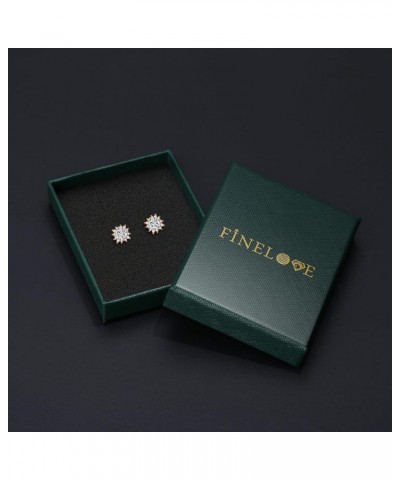 Cubic Zirconia Stud Earrings for Women | White Gold/Yellow Gold/Rose Gold Plated Hypoallergenic CZ Stud Earrings Rose gold $9...