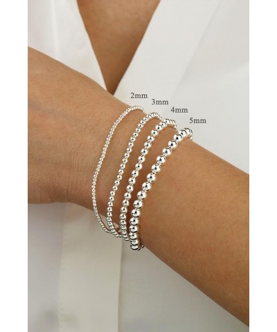 925 Sterling Silver Handmade Italian Bead Ball Chain Bracelets 3MM,4MM,5MM.Gift Pouch included 8.0 Inches 3MM $17.64 Bracelets