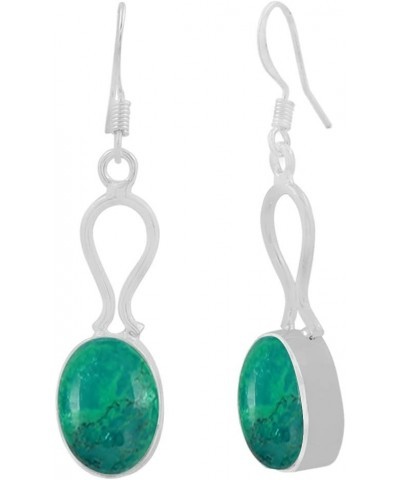 Natural Gemstones 925 Silver Overlay handmade Dangle Earrings Turquoise $11.99 Earrings