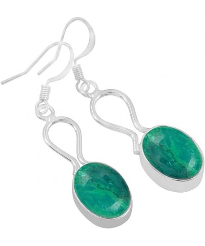 Natural Gemstones 925 Silver Overlay handmade Dangle Earrings Turquoise $11.99 Earrings