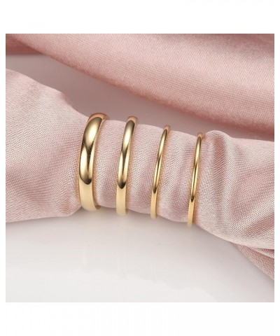 14K Gold Filled Rings Stacking Rings for Women Girls Stackable Thin Gold Ring Plain Pinky Thumb Midi Statement Band Ring Comf...