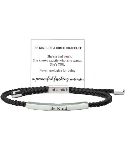 Be Kind of a Bitch Tube Bracelet, Be Kind Inspirational Bracelets for Women Girls, Adjustable Hidden Message Mantra Cuff Bang...