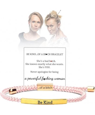 Be Kind of a Bitch Tube Bracelet, Be Kind Inspirational Bracelets for Women Girls, Adjustable Hidden Message Mantra Cuff Bang...