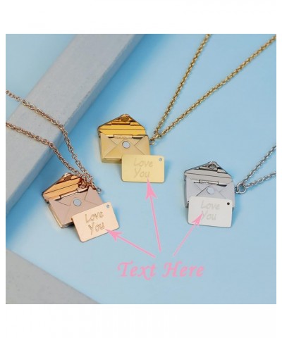 Personalized Envelope Necklace Love Secret Message Letter Envelope Locket Necklace Customized Love You Jewelry Gifts for Wome...