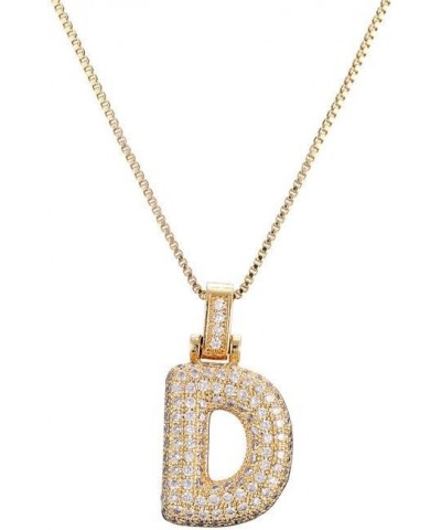 Bubble Initial Necklace,18K Gold Plated Cubic Zirconia Necklace Personalized Name Necklace for Women A-Z Letter Necklaces Jew...