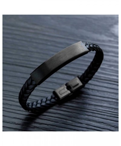 Medical Bracelets for Men Women,Adjustable Braided Leather Wristband Emergency Identification Cuff Bracelets Health Alert Sys...