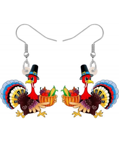 Acrylic Thanksgiving Anime Turkey Chicken Earrings For Women kid Girl Fashion Charm Jewelry Gifts Cartoon Turkey B $6.04 Earr...