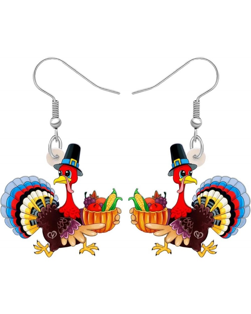 Acrylic Thanksgiving Anime Turkey Chicken Earrings For Women kid Girl Fashion Charm Jewelry Gifts Cartoon Turkey B $6.04 Earr...