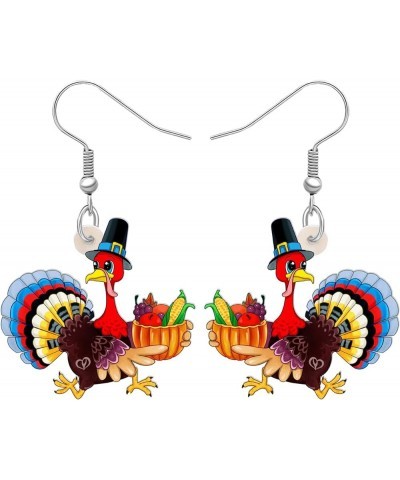 Acrylic Thanksgiving Anime Turkey Chicken Earrings For Women kid Girl Fashion Charm Jewelry Gifts Cartoon Turkey B $6.04 Earr...