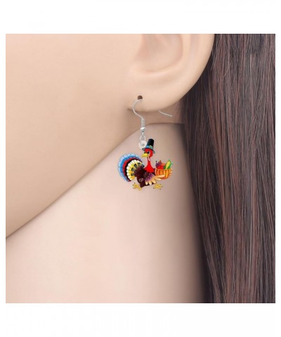 Acrylic Thanksgiving Anime Turkey Chicken Earrings For Women kid Girl Fashion Charm Jewelry Gifts Cartoon Turkey B $6.04 Earr...