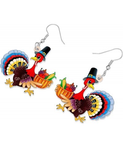 Acrylic Thanksgiving Anime Turkey Chicken Earrings For Women kid Girl Fashion Charm Jewelry Gifts Cartoon Turkey B $6.04 Earr...