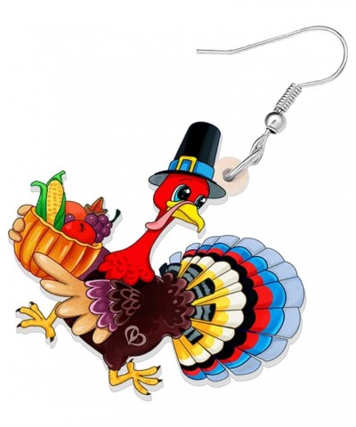 Acrylic Thanksgiving Anime Turkey Chicken Earrings For Women kid Girl Fashion Charm Jewelry Gifts Cartoon Turkey B $6.04 Earr...