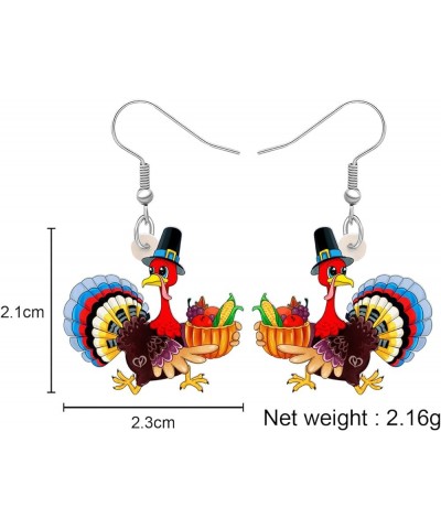 Acrylic Thanksgiving Anime Turkey Chicken Earrings For Women kid Girl Fashion Charm Jewelry Gifts Cartoon Turkey B $6.04 Earr...