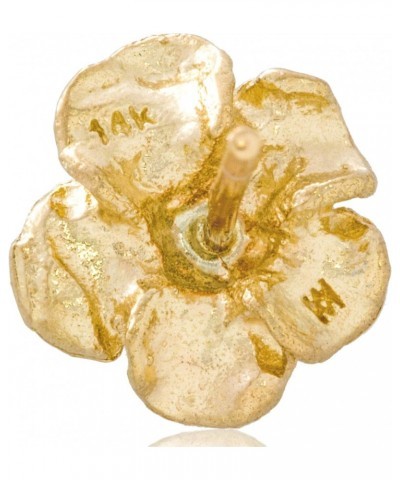 Solid 14K Yellow Gold Rose Flower Stud Earrings Handcrafted style 3/8 inch with Post and Friction Back | 2.0g $102.90 Earrings