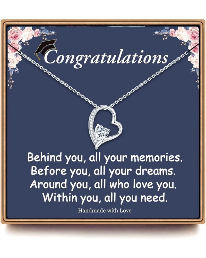 2024 Graduation Gifts for Her, Class of 2024 14K White Gold Plated Graduation Necklace Senior College High School Graduation ...