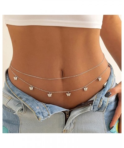 Butterfly Waist Chain Gold Silver Waist Belly Chain Bohemian Multi-layer Waist Chain Beach Bikini Body Jewelry Accessories fo...