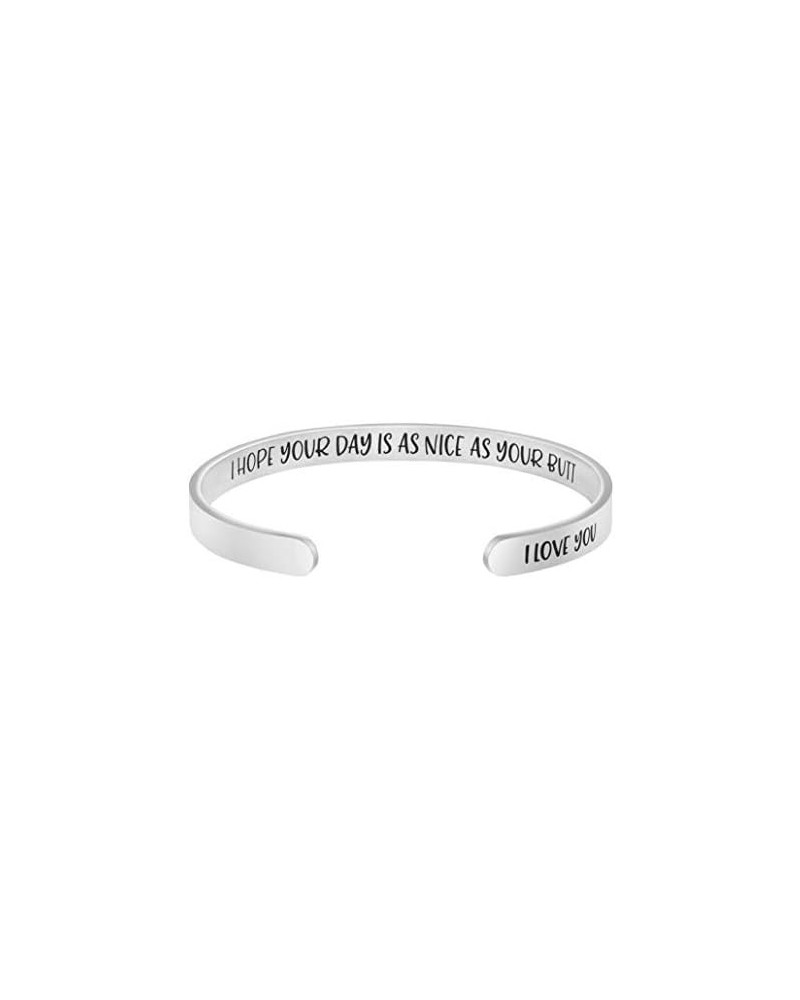 Inspirational Jewelry Engraved Mantra Cuff Gifts for Women for Men Friend Encouragement Bangle Kind Heart Fierce Mind Brave S...