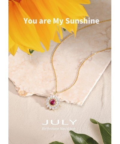 Sunflower Gifts Birthstone Necklace for Women Sterling Silver Cubic Zirconia Sunflower Necklace Birthday Gifts for Women Girl...