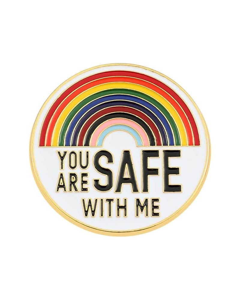 You Are Safe With Me Brooch Pin Colorful Enamel Rainbow Brooch Doctor Student Lapel Brooch for Women Men Funny Badge Jewelry ...