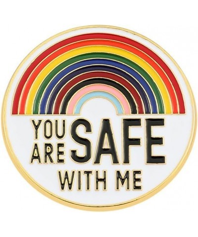 You Are Safe With Me Brooch Pin Colorful Enamel Rainbow Brooch Doctor Student Lapel Brooch for Women Men Funny Badge Jewelry ...