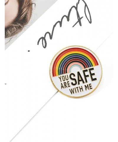 You Are Safe With Me Brooch Pin Colorful Enamel Rainbow Brooch Doctor Student Lapel Brooch for Women Men Funny Badge Jewelry ...