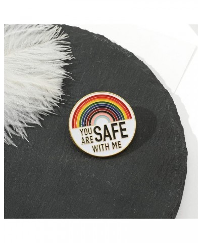 You Are Safe With Me Brooch Pin Colorful Enamel Rainbow Brooch Doctor Student Lapel Brooch for Women Men Funny Badge Jewelry ...