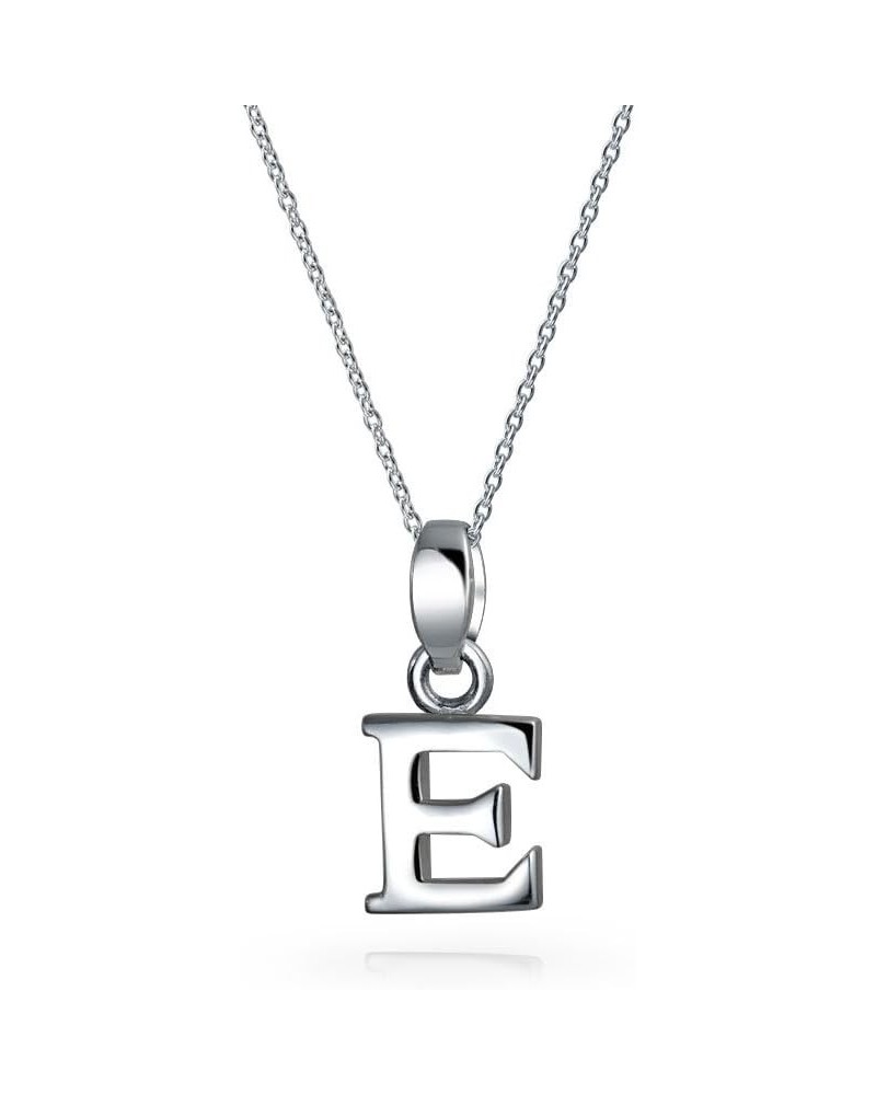 ABC Capital Block Letter Alphabet A-Z Initial Pendant Necklace For Teen For Women .925 Sterling Silver Silver E $18.23 Necklaces