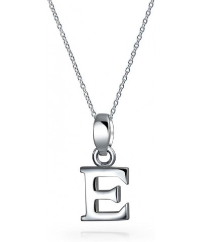 ABC Capital Block Letter Alphabet A-Z Initial Pendant Necklace For Teen For Women .925 Sterling Silver Silver E $18.23 Necklaces