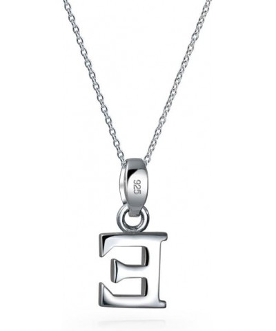 ABC Capital Block Letter Alphabet A-Z Initial Pendant Necklace For Teen For Women .925 Sterling Silver Silver E $18.23 Necklaces