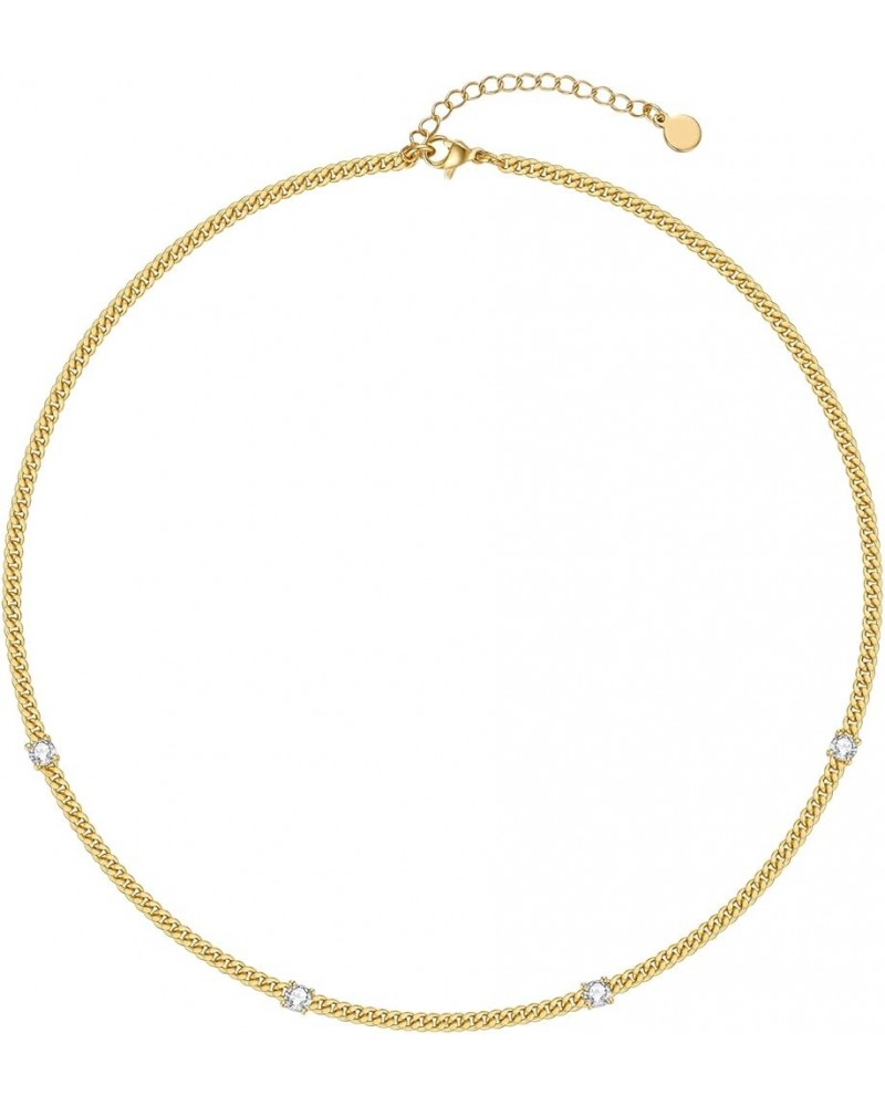 14K Gold Plated Dainty Choker Necklace for Women Girls | Snake Chain, Cuban Link, Paperclip, Ball Beaded Chain, Tennis Chain,...