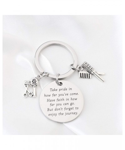 Hair Stylist Graduation Gift Hairdresser Keychain Cosmetology Graduation Gifts Silver $9.35 Pendants