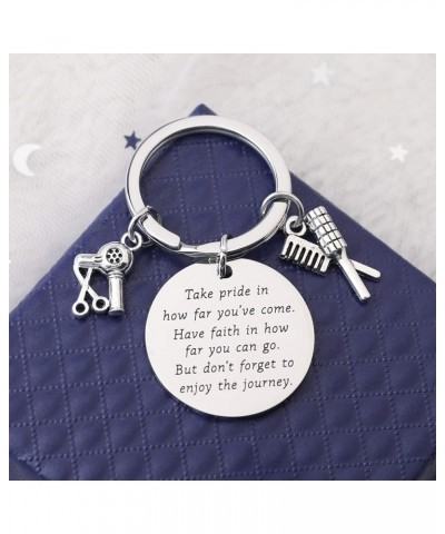 Hair Stylist Graduation Gift Hairdresser Keychain Cosmetology Graduation Gifts Silver $9.35 Pendants