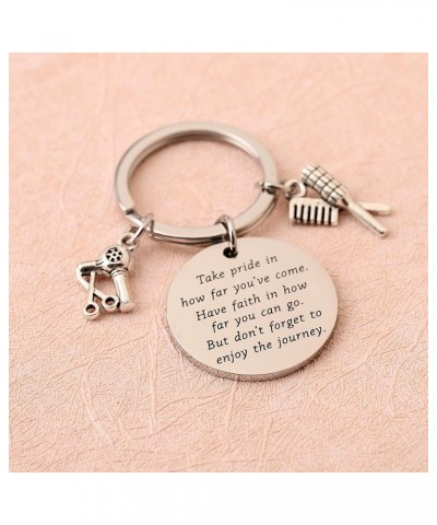 Hair Stylist Graduation Gift Hairdresser Keychain Cosmetology Graduation Gifts Silver $9.35 Pendants