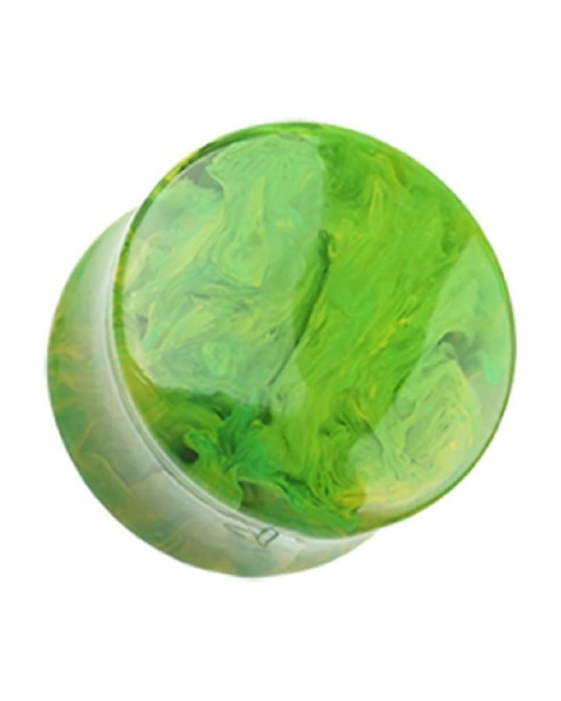 Lava Infused Double Flared Ear Gauge Plug (Sold by Pair) 3/4", Green $10.44 Body Jewelry