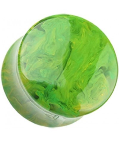 Lava Infused Double Flared Ear Gauge Plug (Sold by Pair) 3/4", Green $10.44 Body Jewelry